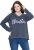 Ulla Popken Houston Textured Lettering Sweatshirt Navy - Megztiniai ir džemperiai - 