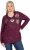 Ulla Popken Metallic Print Extra Soft Christmas Sweatshirt Dark Wine Red - Megztiniai ir džemperiai - 