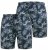D555 Cleethorpes Hawaii Printed Swimshorts Navy - Maudymosi šortai - Didelio dydžio vyriški maudymosi šortai