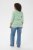 Kaffe Curve Lia Boatneck 3/4 T-Shirt Chalk/Bright Green - Marškinėliai ir palaidinės - 