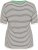 Kaffe Curve Lizzy Knit T-Shirt Chalk/Black Fine Stripe - Marškinėliai - 