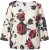 Ulla Popken Rose Print Faux Wrap Top Off-White - Marškinėliai - 