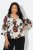 Ulla Popken Rose Print Faux Wrap Top Off-White - Marškinėliai - 