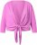 Ulla Popken Versatile Surplice Wrap Tie Hem Bolero Top Cool Pink - Marškinėliai - 