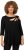Ulla Popken Asymmetric Petal Cutouts A-line Fit Stretch Knit Top Black - Marškinėliai - 