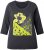 Ulla Popken Graphic Patch Print 3/4 Sleeve T-Shirt Black - Marškinėliai - 