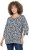 Ulla Popken Floral 3/4 Sleeve V-Neck A-Line Tee Navy - Marškinėliai - 