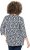 Ulla Popken Floral 3/4 Sleeve V-Neck A-Line Tee Navy - Marškinėliai - 