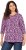 Ulla Popken Floral 3/4 Sleeve V-Neck A-Line Tee Amethyst - Marškinėliai - 