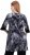 Ulla Popken Velvet Peacock Feather 3/4 Sleeve Tunic Blouse Black - Marškinėliai - 