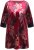 Ulla Popken Velvet Peacock Feather 3/4 Sleeve Tunic Blouse Wine Red - Marškinėliai - 
