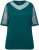 Ulla Popken Sequined Mesh Sleeve Blouse Dark Green - Marškinėliai - 