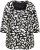 Ulla Popken Scribble Print Square Neck 3/4 Sleeve Tee Black - Spausdinti marškinėliai moterims - 