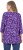 Ulla Popken Scribble Print Square Neck 3/4 Sleeve Tee Violet - Spausdinti marškinėliai moterims - 