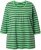 Ulla Popken Striped 3/4 Sleeve A-Line Tee Apple Green - Marškinėliai - 