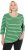 Ulla Popken Striped 3/4 Sleeve A-Line Tee Apple Green - Marškinėliai - 
