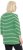 Ulla Popken Striped 3/4 Sleeve A-Line Tee Apple Green - Marškinėliai - 