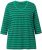 Ulla Popken Striped 3/4 Sleeve A-Line Tee Moss Green - Marškinėliai - 