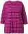 Ulla Popken Striped 3/4 Sleeve A-Line Tee Berry - Ulla Popken - 