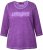 Ulla Popken UNIQUE Embroidered 3/4 Sleeve Tee Purple - Marškinėliai - 