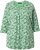 Ulla Popken Graphic Flower A-Line 3/4 Sleeve Tee Apple Green - Marškinėliai - 