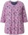 Ulla Popken Graphic Flower A-Line 3/4 Sleeve Tee Pink - Marškinėliai - 