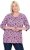 Ulla Popken Graphic Flower A-Line 3/4 Sleeve Tee Pink - Marškinėliai - 