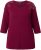 Ulla Popken Flower Epaulet 3/4 Sleeve Top Dark Cherry Red - Spausdinti marškinėliai moterims - 