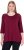 Ulla Popken Flower Epaulet 3/4 Sleeve Top Dark Cherry Red - Spausdinti marškinėliai moterims - 