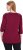 Ulla Popken Flower Epaulet 3/4 Sleeve Top Dark Cherry Red - Spausdinti marškinėliai moterims - 