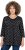 Ulla Popken Flower Print 3/4 Sleeve Tee Black - Marškinėliai - 