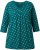 Ulla Popken Flower Print 3/4 Sleeve Tee Teal Green - Marškinėliai - 
