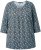 Ulla Popken Graphic Print Pleated 3/4 Sleeve Tee Atlantic Blue - Marškinėliai - 