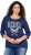 Ulla Popken Rebel 3/4 Sleeve Graphic Tee Ink Blue - Marškinėliai - 