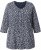 Ulla Popken Snowflake Print 3/4 Sleeve Tee Navy - Marškinėliai - 