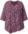 Ulla Popken Ribbon Print 3/4 Sleeve Asymmetric Tee Plum - Spausdinti marškinėliai moterims - 