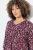 Ulla Popken Ribbon Print 3/4 Sleeve Asymmetric Tee Plum - Spausdinti marškinėliai moterims - Marškinėliai su raštais moterims