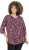 Ulla Popken Ribbon Print 3/4 Sleeve Asymmetric Tee Plum - Spausdinti marškinėliai moterims - 