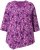 Ulla Popken Ribbon Print 3/4 Sleeve Asymmetric Tee Light Plum - Spausdinti marškinėliai moterims - 