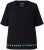 Ulla Popken Classic Fit Half-Sleeve Crew Neck T-shirt With Hem Inscription Black - Spausdinti marškinėliai moterims - 