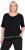 Ulla Popken Classic Fit Half-Sleeve Crew Neck T-shirt With Hem Inscription Black - Spausdinti marškinėliai moterims - 
