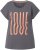 Ulla Popken LOVE Short Sleeve Graphic Tee Graphite Grey - Spausdinti marškinėliai moterims - 