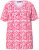 Ulla Popken Coral Reef Printed Short Sleeve V-Neck Tee Lychee - Spausdinti marškinėliai moterims - 