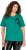 Ulla Popken Embroidered Face Motif Short Sleeve V-Neck Tee Emerald Green - Spausdinti marškinėliai moterims - 