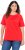 Ulla Popken TRUE Lettering Short Sleeve Tee Neon Red - Spausdinti marškinėliai moterims - 
