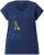 Ulla Popken Half-Sleeve A-line V-Neck Boat Pattern T-Shirt Ink Blue - Spausdinti marškinėliai moterims - 