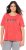 Ulla Popken Easy Short Sleeve Acid Wash Graphic Tee Light Red - Spausdinti marškinėliai moterims - 