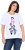 Ulla Popken Flocked Short Sleeve Graphic Tee Snow White - Spausdinti marškinėliai moterims - 