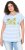 Ulla Popken Striped Short Sleeve Citrus Graphic Tee Light Blue - Spausdinti marškinėliai moterims - 