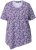 Ulla Popken Floral Pointed Hem Short Sleeve Tee Purple - Spausdinti marškinėliai moterims - 